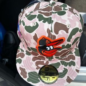 Camo orioles fitted hat size 7 1/4